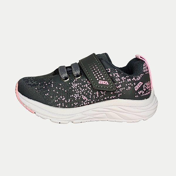 TÊNIS BATATINHA RUNNING COM CADARÇO E VELCRO GRAFITE FEMININO INFANTIL