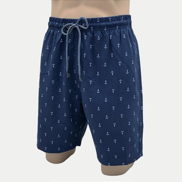 BERMUDA GIORGIO BIANCO TACTEL FITNESS ESTAMPADA AZUL MARINHO MASCULINO ADULTO