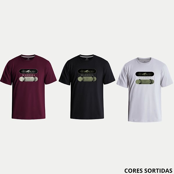 CAMISETA MARESIA MANGA CURTA COMFORT ALGODÃO SILKADA MASCULINO ADULTO (CORES SORTIDAS) 307724-P