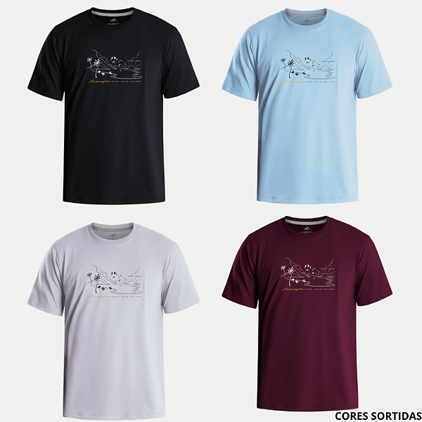CAMISETA MARESIA MANGA CURTA COMFORT ALGODÃO SILKADA MASCULINO ADULTO (CORES SORTIDAS) 307712-P