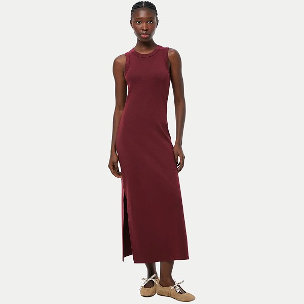 VESTIDO HERING REGATA MALHA CANELADA VINHO FEMININO ADULTO