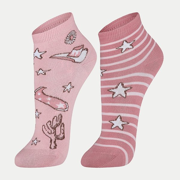 MEIA LUPO PACOTE COM 2 MEIAS SOQUETE ROSA FEMININO ADULTO