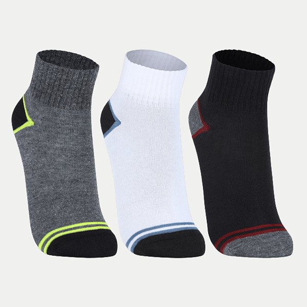 MEIA LUPO KIDS PACOTE COM 3 MEIAS SOQUETE CINZA BRANCO E PRETO UNISEX INFANTIL