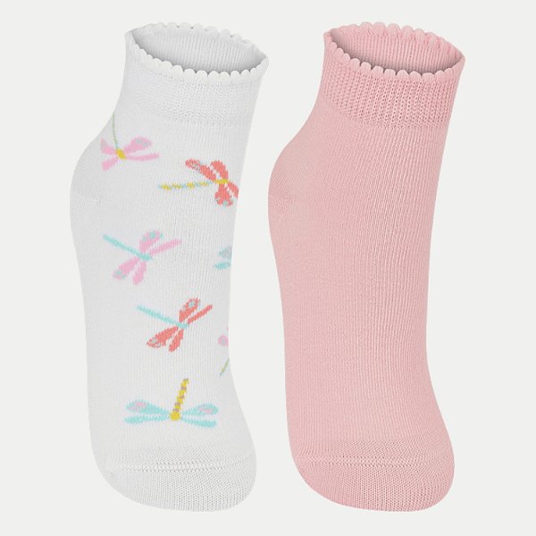 MEIA LUPO KIDS PACOTE COM 2 MEIAS SOQUETE BRANCO E ROSA FEMININO INFANTIL