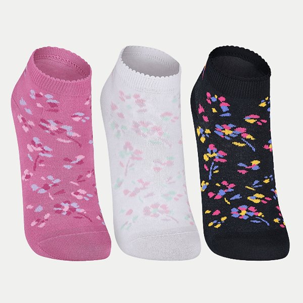 MEIA LUPO SOCKS PACOTE COM 3 MEIAS SOQUETE  ROSA BRANCO E PRETO FEMININO ADULTO