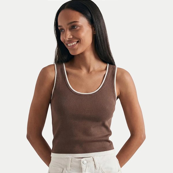 BLUSA HERING REGATA VISCOSE E POLIAMIDA MARROM FEMININO ADULTO