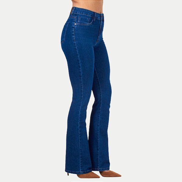 CALÇA SHOT JEANS MÉDIO COM ELASTANO BOOTCUT FEMININO ADULTO
