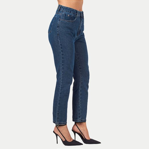 CALÇA SHOT JEANS MÉDIO BRUTO MOM FEMININO ADULTO