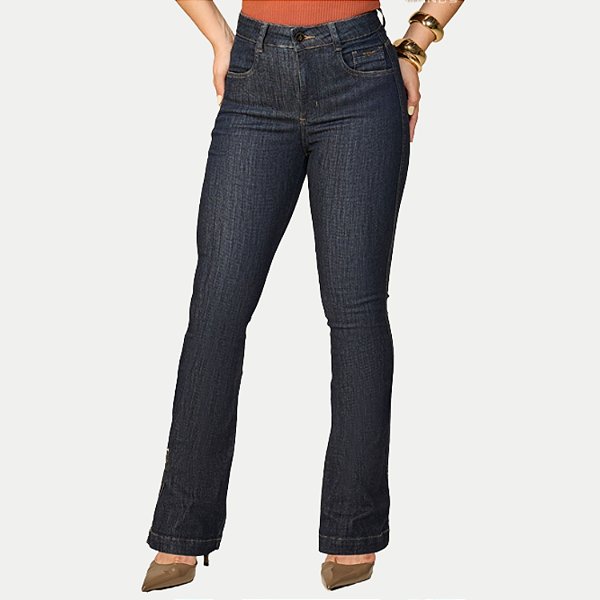 CALÇA OGNUS JEANS ESCURO COM ELASTANO COMFORT FEMININO ADULTO