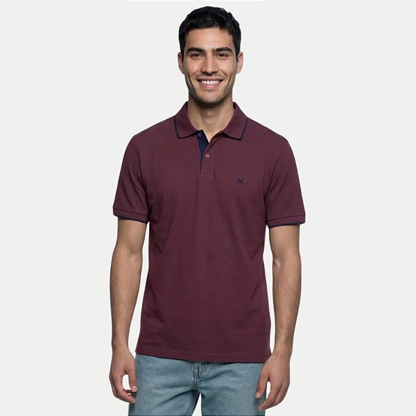 POLO HERING MANGA CURTA COMFORT PIQUET LISA VINHO MASCULINO ADULTO