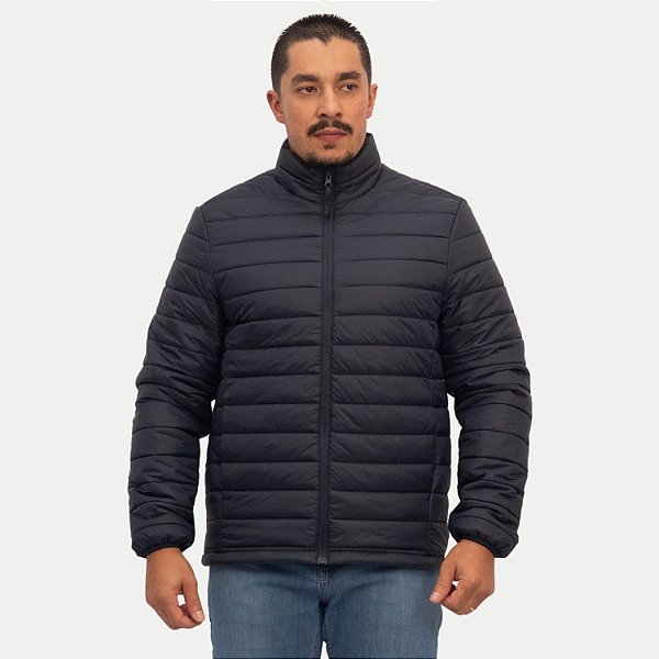 JAQUETA YOUNG POLIESTER PUFFER SEM CAPUZ AZUL MARINHO MASCULINO ADULTO