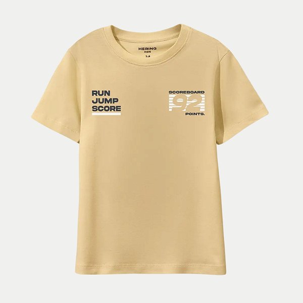 CAMISETA HERINGKIDS MANGA CURTA COMFORT ALGODÃO SILKADA AMARELO MASCULINO INFANTIL