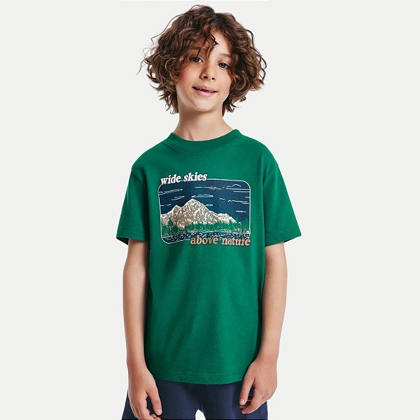 CAMISETA HERINGKIDS MANGA CURTA COMFORT ALGODÃO SILKADA VERDE MASCULINO ADULTO