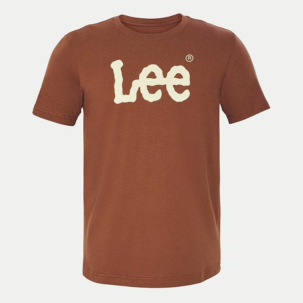 CAMISETA LEE MANGA CURTA COMFORT ALGODÃO SILKADA MARROM MASCULINO ADULTO