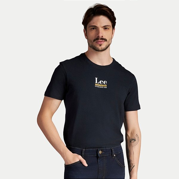 CAMISETA LEE MANGA CURTA COMFORT ALGODÃO SILKADA PRETO MASCULINO ADULTO