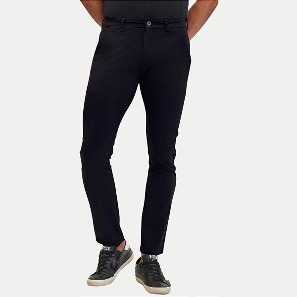 CALÇA YOUNG POLIESTER ESPORTE FINO PRETO MASCULINO ADULTO