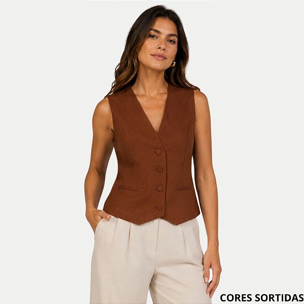 COLETE AT SP DREAN FASHION REGATA VISCOSE COM POLIESTER FEMININO ADULTO (CORES SORTIDAS) 308485-P