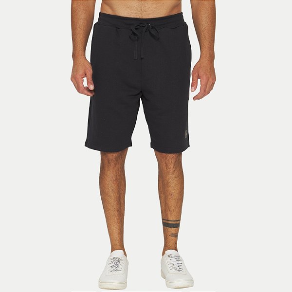 BERMUDA THOUX MOLETOM CASUAL PRETO MASCULINO ADULTO