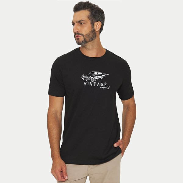 CAMISETA THOUX MANGA CURTA SLIM ALGODÃO SILKADO PRETO MASCULINO ADULTO