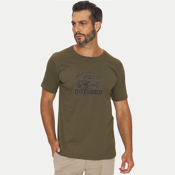 CAMISETA THOUX MANGA CURTA SLIM ALGODÃO SILKADO VERDE MASCULINO ADULTO