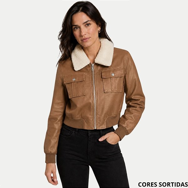 JAQUETA AT SP FASHION POLIURETANO SEM CAPUZ FEMININO ADULTO (CORES SORTIDAS) 308508-P