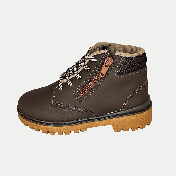 BOTA MOLEKINHO COTURNO COM ZÍPER CAFÉ MASCULINO INFANTIL
