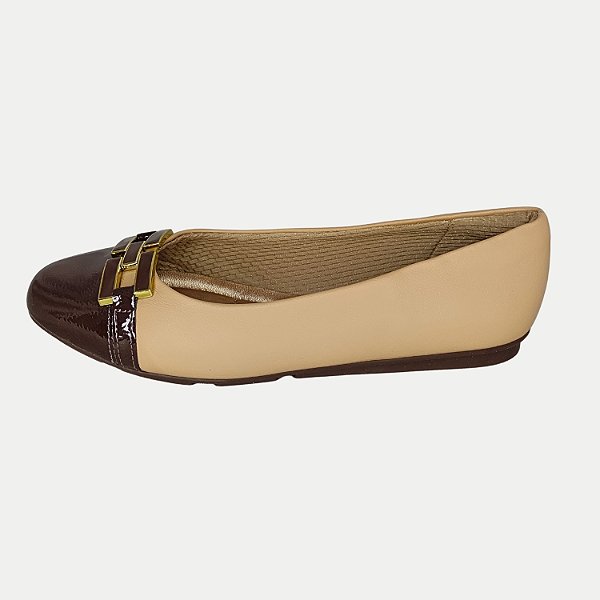 SAPATILHA PICCADILLY BICO QUADRADO COMFORT NUDE FEMININO ADULTO