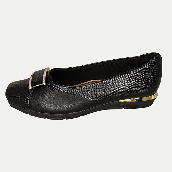 SAPATO PICCADILLY ANABELA BAIXO MAXI PRETO FEMININO ADULTO