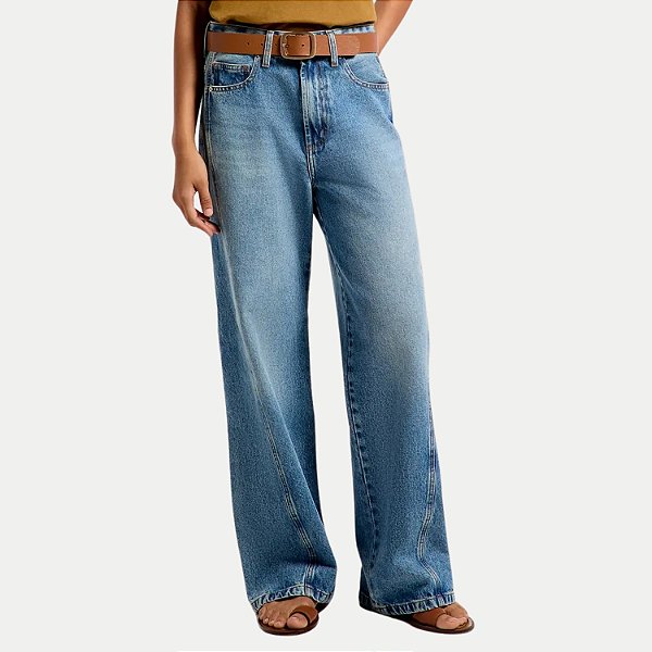 CALÇA HERING JEANS MÉDIO BRUTO WIDE LEG FEMININO ADULTO