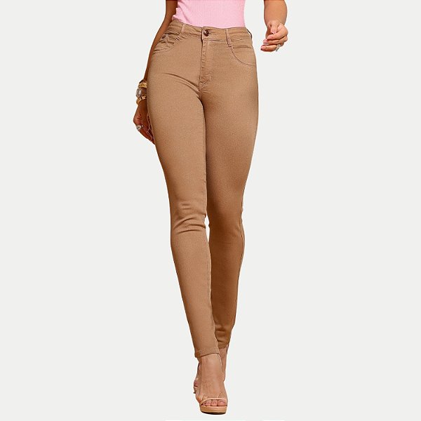 CALÇA MAC JEANS BRIM COM ELASTANO SKINNY CARAMELO FEMININO ADULTO