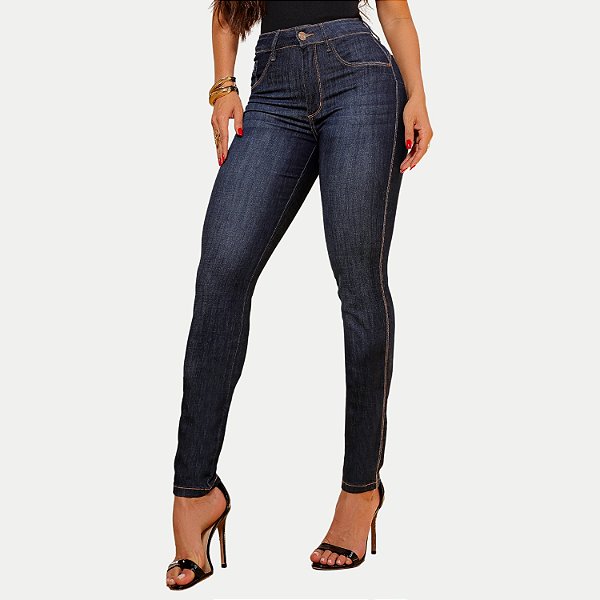 CALÇA MAC JEANS JEANS ESCURO COM ELASTANO SKINNY FEMININO ADULTO
