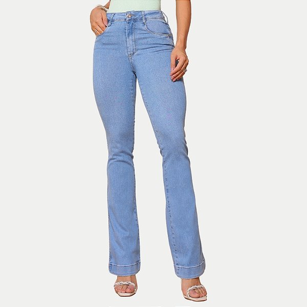 CALÇA MAC JEANS JEANS CLARO COM ELASTANO BOOTCUT FEMININO ADULTO