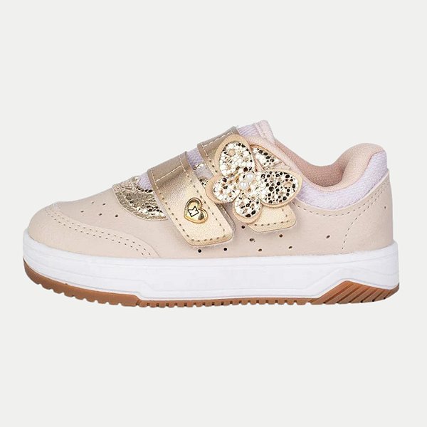 TÊNIS KIDY CASUAL HAPPY COM VELCRO MARFIM FEMININO INFANTIL