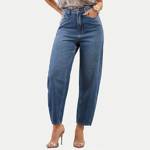 CALÇA LUNENDER JEANS MÉDIO BRUTO MOM FEMININO ADULTO