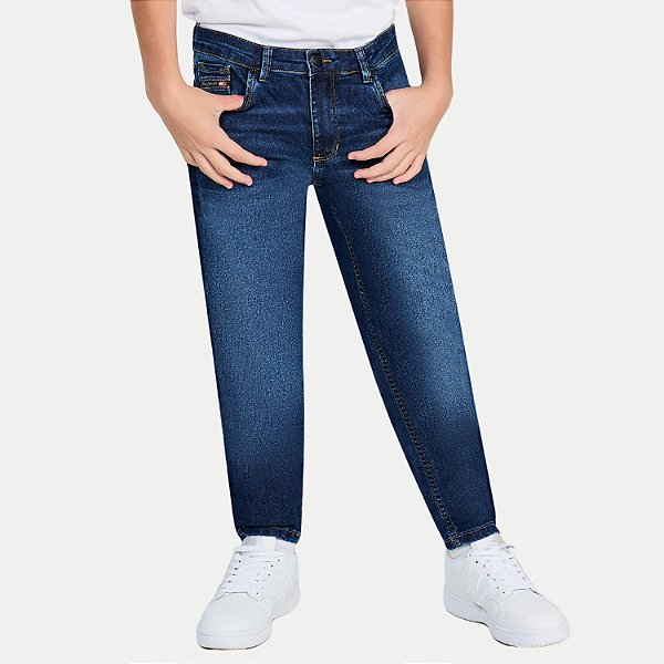 CALÇA MAX TEEN JEANS MÉDIO COM ELASTANO SLIM MASCULINO INFANTIL