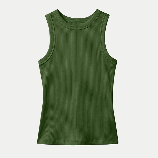 BLUSA HERING REGATA MALHA CANELADA VERDE FEMININO ADULTO