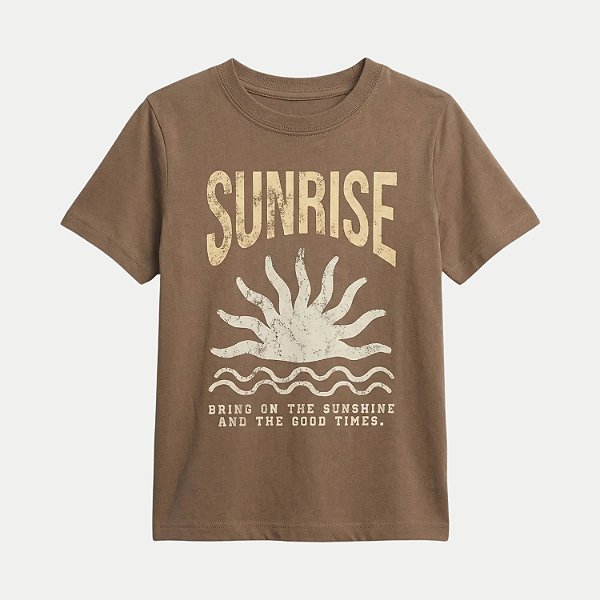 CAMISETA HERINGKIDS MANGA CURTA COMFORT ALGODÃO SILKADA MARROM MASCULINO INFANTIL