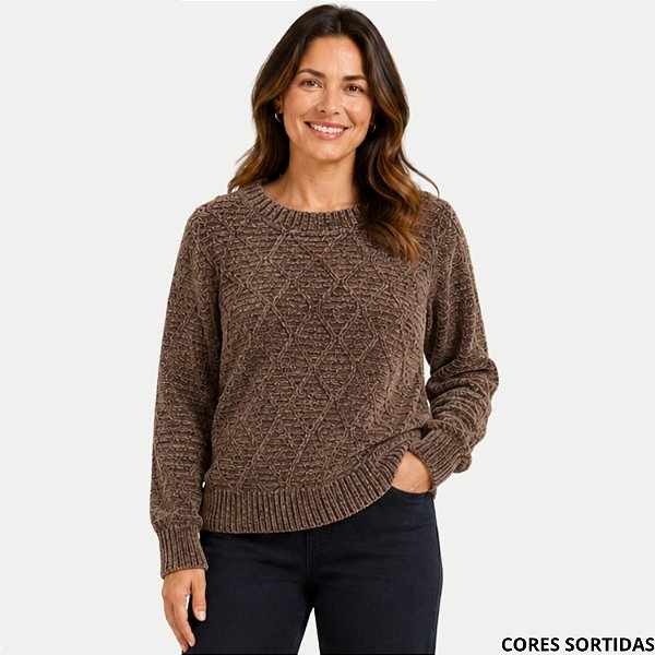 BLUSA AT SP FISMLY BELIEVE MANGA LONGA TRICÔ MOUSE FEMININO ADULTO (CORES SORTIDAS) 311127-P