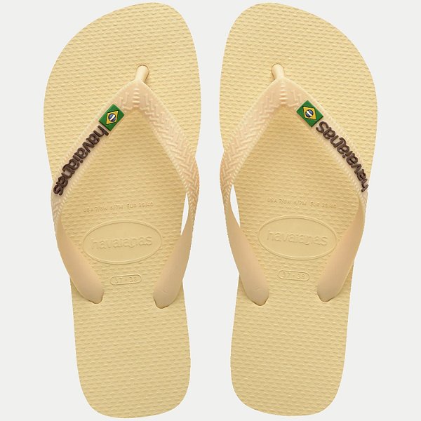 CHINELO HAVAIANAS BRASIL LOGO DEDO CREME UNISEX ADULTO