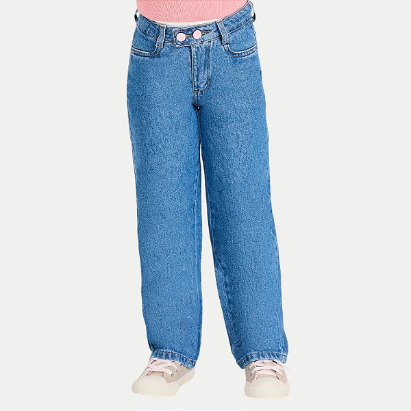 CALÇA MAX TEEN JEANS CLARO BRUTO COMFORT FEMININO INFANTIL