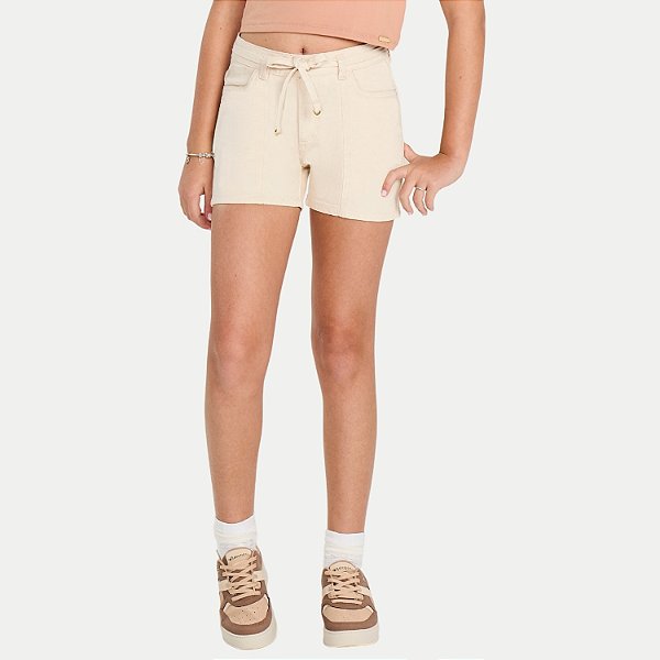 SHORT MAX TEEN BRIM BRUTO BÁSIC BEGE FEMININO INFANTIL