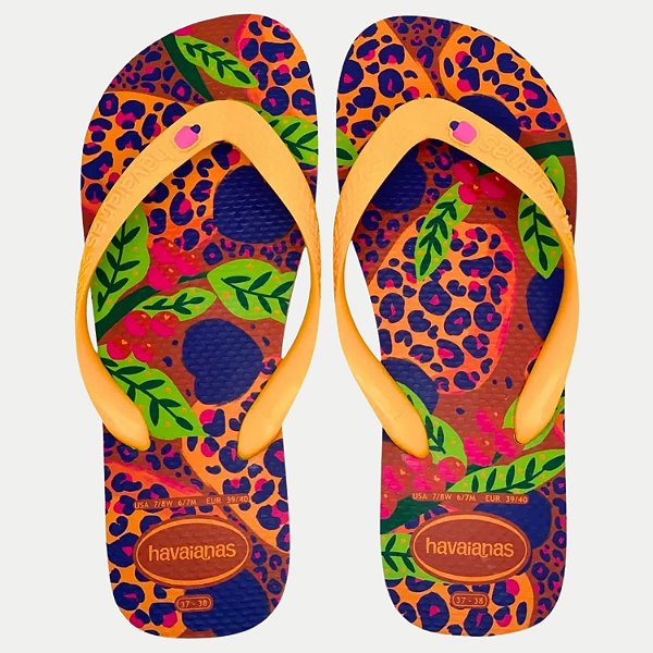 CHINELO HAVAIANAS TOP CAJU SAFARI DEDO LARANJA FEMININO ADULTO