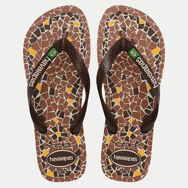 CHINELO HAVAIANAS TOP CAQUINHOS DEDO CAFÉ FEMININO ADULTO