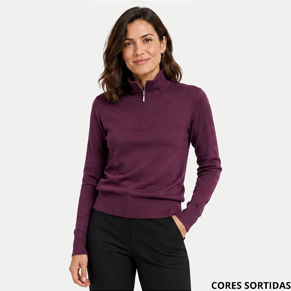 BLUSA AT SP ELISE MANGA LONGA TRICÔ SUETER GOLA ALTA FEMININO ADULTO (CORES SORTIDAS) 311806-P