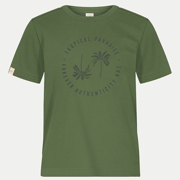 CAMISETA ALAKAZOO MANGA CURTA ALGODÃO SILKADA VERDE MASCULINO INFANTIL