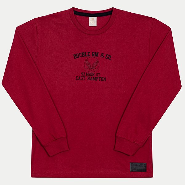 CAMISETA RANDA MUNDU MANGA LONGA COMFORT MALHA VERMELHO MASCULINO INFANTIL