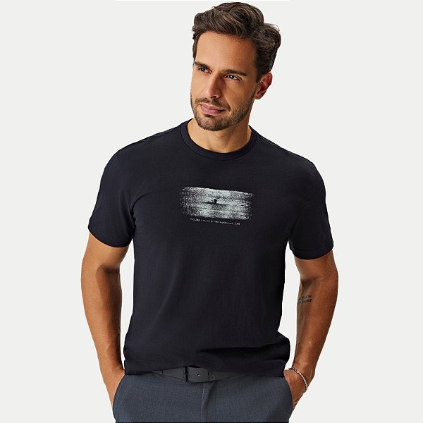 CAMISETA MOMENTUS MANGA CURTA COMFORT ALGODÃO SILKADA PRETO MASCULINO ADULTO