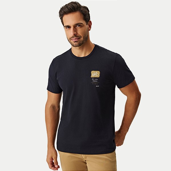 CAMISETA MOMENTUS MANGA CURTA COMFORT ALGODÃO SILKADA PRETO MASCULINO ADULTO