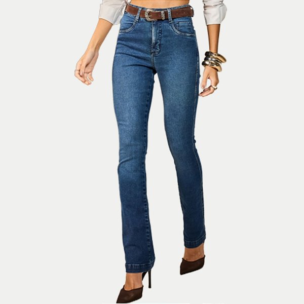 CALÇA OGNUS JEANS MÉDIO COM ELASTANO COMFORT FEMININO ADULTO