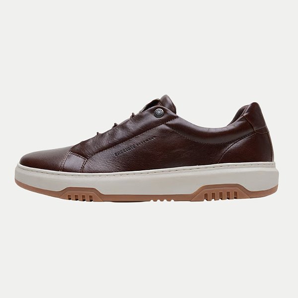 TÊNIS FREE WAY CASUAL SOUL02 COM CADARÇO COURO MARROM MASCULINO ADULTO